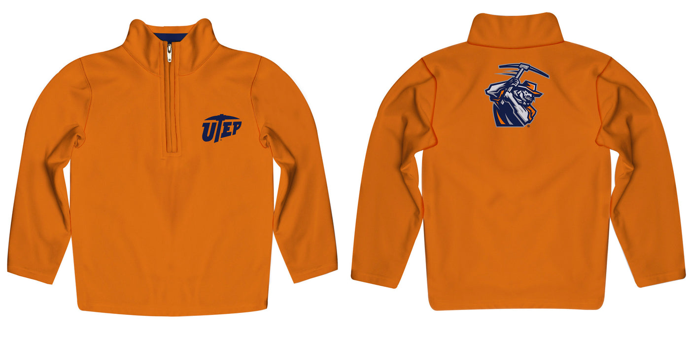 Texas at El Paso Miners Vive La Fete Game Day Solid Orange Quarter Zip Pullover Sleeves - Vive La Fête - Online Apparel Store