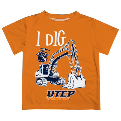 Texas at El Paso Miners Vive La Fete Excavator Boys Game Day Orange Short Sleeve Tee