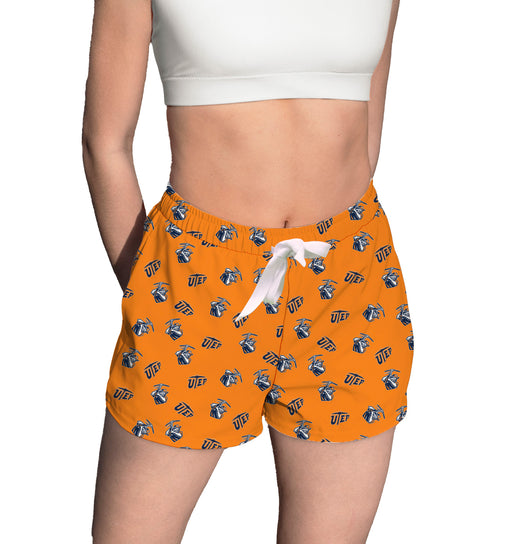 Texas at El Paso Miners Vive La Fete Game Day All Over Logo Womens Lounge Shorts