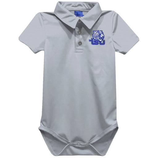 Tennessee State Tigers Embroidered Gray Solid Knit Boys Polo Bodysuit