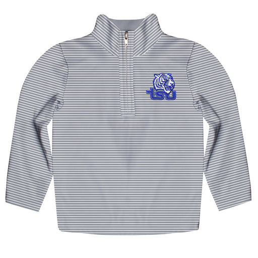 Tennessee State Tigers Embroidered Gray Stripes Quarter Zip Pullover
