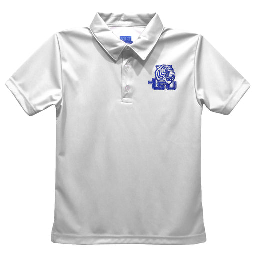 Tennessee State Tigers Embroidered White Short Sleeve Polo Box Shirt