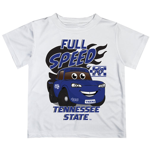 Tennessee State Tigers Vive La Fete Toy Racing Car Boys Game Day White Short Sleeve Tee