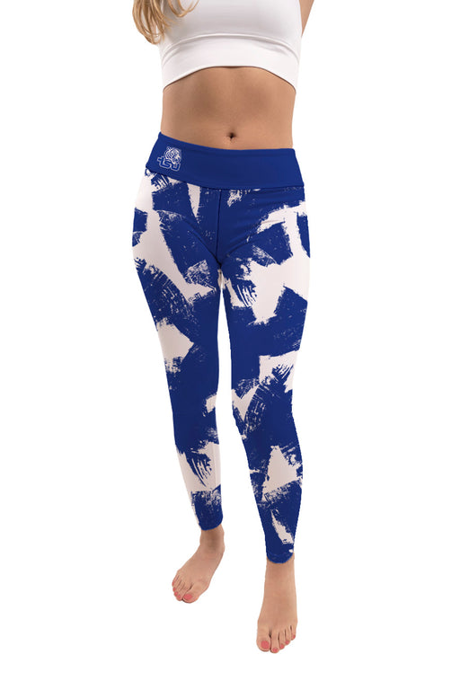 Tennessee State Tigers Vive La Fete Paint Brush Logo on Waist Women Reflex Blue Yoga Leggings
