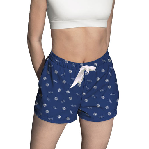 Tennessee State Tigers Vive La Fete Game Day All Over Logo Women Blue Lounge Shorts