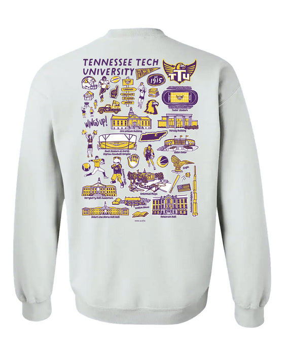 Tennessee Tech Golden Eagles TTU Hand Sketched Vive La Fete