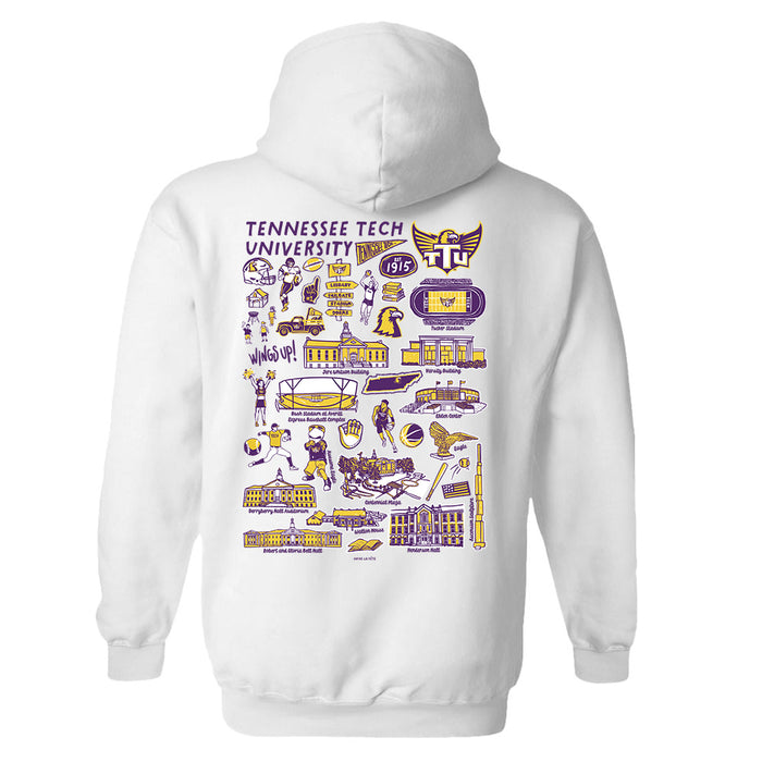 Tennessee Tech Golden Eagles TTU Hand Sketched Vive La Fete Impressions Artwork Purple Cotton Fleece Long Sleeve Hoodie - Vive La Fête - Online Apparel Store