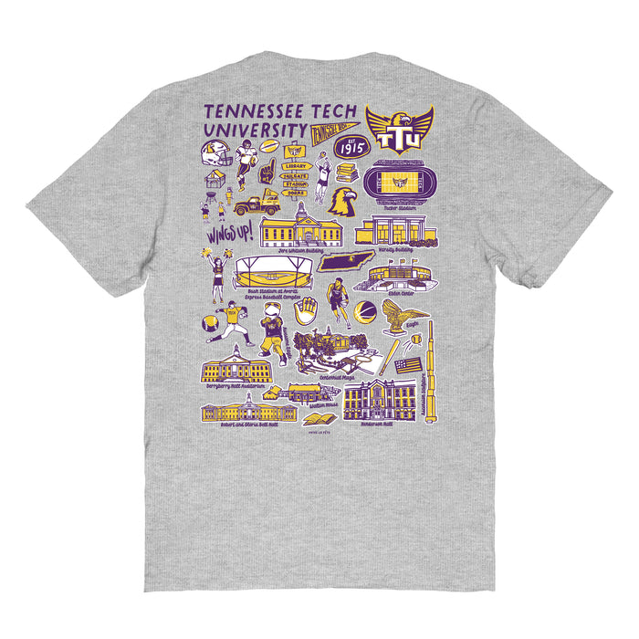 Tennessee Tech Golden Eagles TTU Vive La Fete Impressions Artwork Purple Womens Cotton Tshirt - Vive La Fête - Online Apparel Store