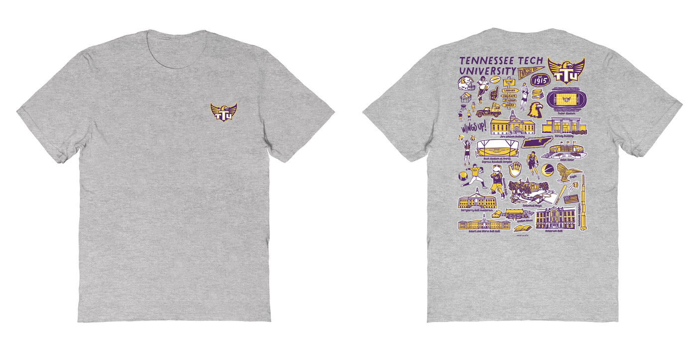 Tennessee Tech Golden Eagles TTU Vive La Fete Impressions Artwork Purple Womens Cotton Tshirt - Vive La Fête - Online Apparel Store