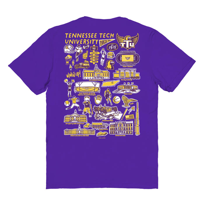 Tennessee Tech Golden Eagles TTU Vive La Fete Impressions Artwork Purple Womens Cotton Tshirt - Vive La Fête - Online Apparel Store