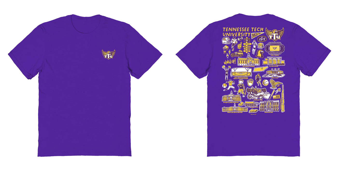Tennessee Tech Golden Eagles TTU Vive La Fete Impressions Artwork Purple Womens Cotton Tshirt - Vive La Fête - Online Apparel Store