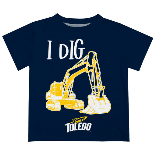 University of Toledo Rockets Vive La Fete Excavator Boys Game Day Blue Short Sleeve Tee