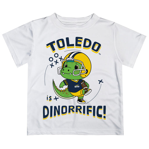 University of Toledo Rockets Vive La Fete Dinorrific Boys Game Day White Short Sleeve Tee