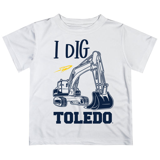 University of Toledo Rockets Vive La Fete Excavator Boys Game Day White Short Sleeve Tee