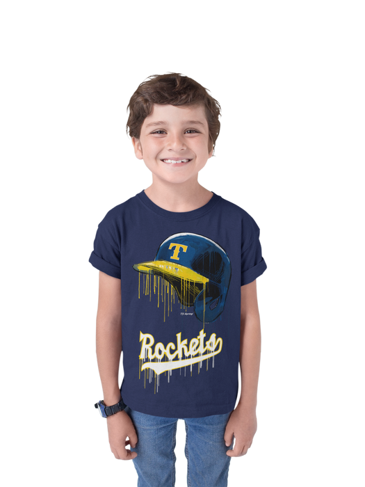 University of Toledo Rockets Original Dripping Baseball Helmet T-Shirt Cotton by Vive La Fete - Vive La Fête - Online Apparel Store