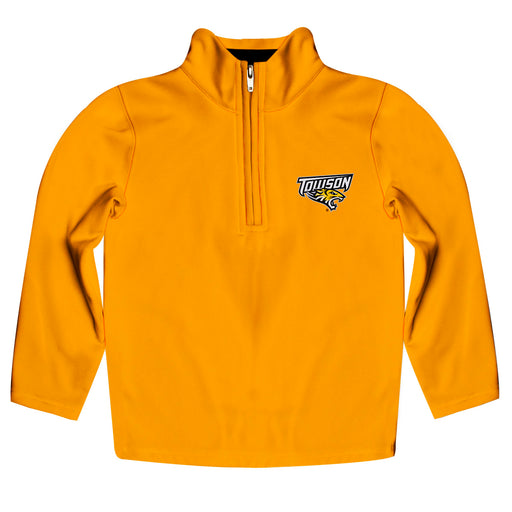 Towson Tigers Vive La Fete Logo and Mascot Name Womens Gold Quarter Zip Pullover