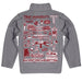 Troy Trojans Hand Sketched Vive La Fete Impressions Artwork Gray Boys Quarter Zip Pullover V1 - Vive La Fête - Online Apparel Store