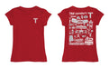 Troy Trojans Hand Sketched Vive La Fete Impressions Artwork Red Girls Cotton Short Sleeve Tee - Vive La Fête - Online Apparel Store