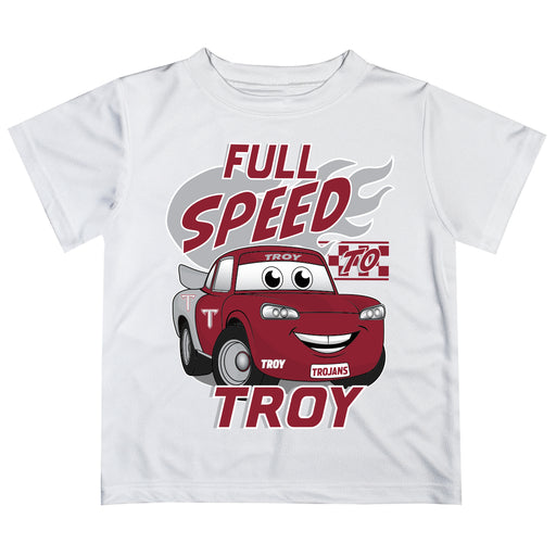 Troy Trojans Vive La Fete Toy Racing Car Boys Game Day White Short Sleeve Tee