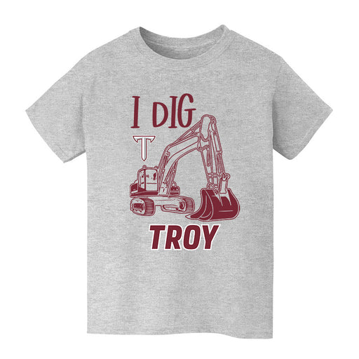 Troy Trojans Vive La Fete Excavator Heather Grey Cotton Short Sleeve Tee