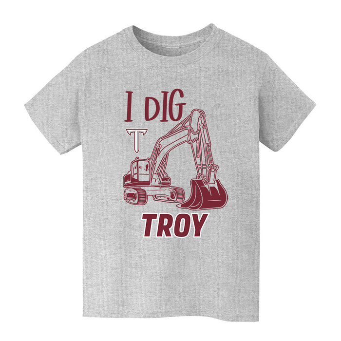 Troy Trojans Vive La Fete Excavator Heather Grey Cotton Short Sleeve Tee