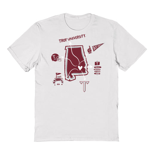 Troy Trojans Hand Sketched Vive La Fete Impressions Icones Kids White T-shirt