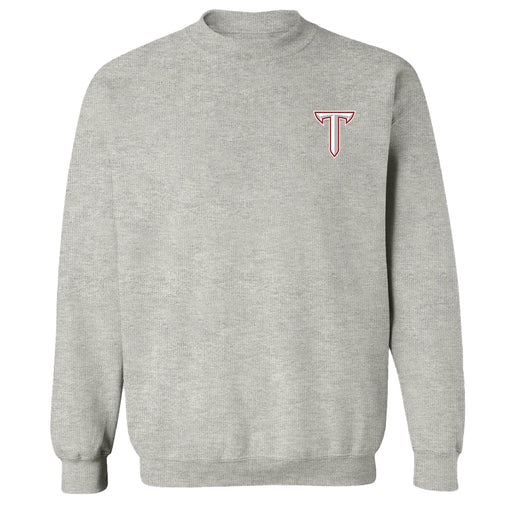 Troy Trojans Hand Sketched Vive La Fete Impressions Artwork Gray Crew Neck Sweatshirt for Women