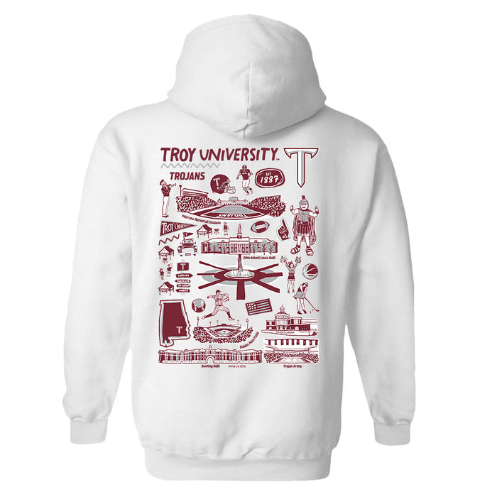 Troy Trojans Hand Sketched Artwork Cotton Fleece Women Hoodie - Vive La Fête - Online Apparel Store
