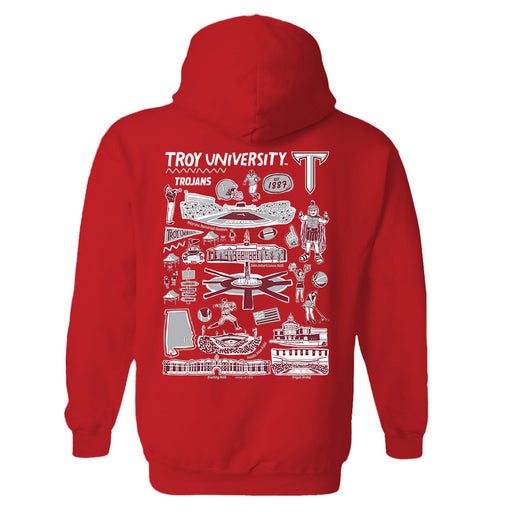 Troy Trojans Hand Sketched Artwork Cotton Fleece Women Hoodie - Vive La Fête - Online Apparel Store