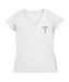 Troy Trojans Hand Sketched Vive La Fete Impressions Artwork White Women Cotton Short Sleeve V-Neck Tshirt