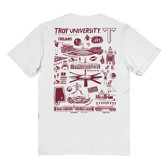 Troy Trojans Vive La Fete Impressions Artwork Womens Cotton Tshirt - Vive La Fête - Online Apparel Store