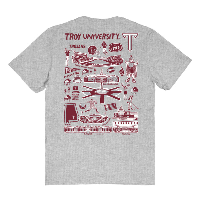 Troy Trojans Vive La Fete Impressions Artwork Womens Cotton Tshirt - Vive La Fête - Online Apparel Store
