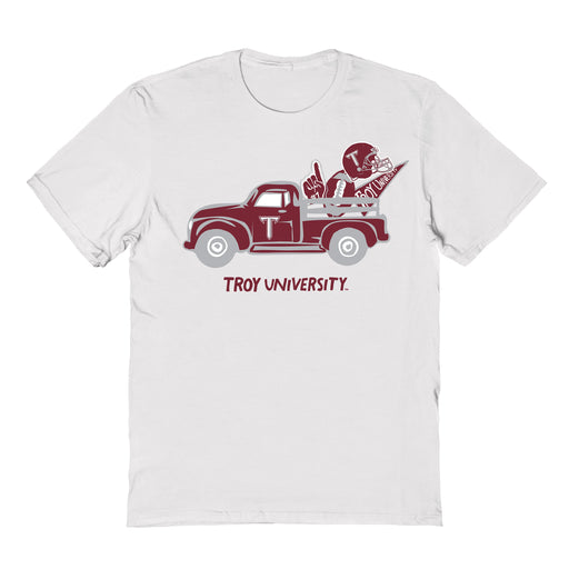 Troy Trojans Hand Sketched Vive La Fete Impressions Truck White T-shirt for Women