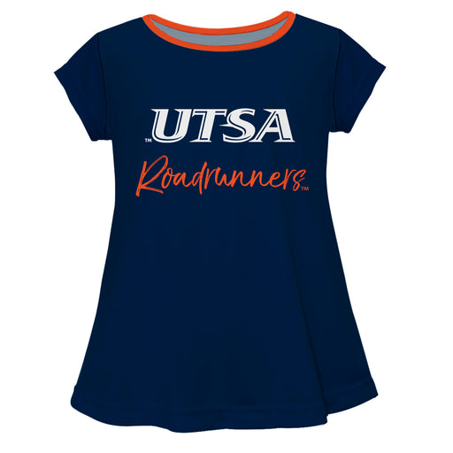 Texas at San Antonio Roadrunners Vive La Fete Girls Game Day Short Sleeve Blue Top with School Logo and Name
