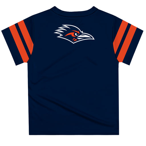 Texas at San Antonio Roadrunners Vive La Fete Boys Game Day Blue Short Sleeve Tee with Stripes on Sleeves - Vive La Fête - Online Apparel Store