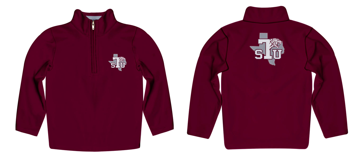 Texas Southern University Tigers Vive La Fete Game Day Solid Maroon Quarter Zip Pullover Sleeves - Vive La Fête - Online Apparel Store
