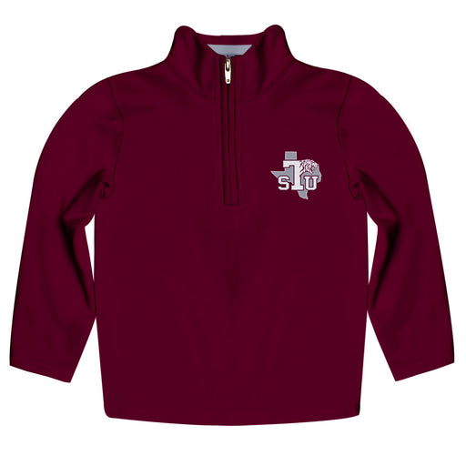 Texas Southern University Tigers Vive La Fete Game Day Solid Maroon Quarter Zip Pullover Sleeves