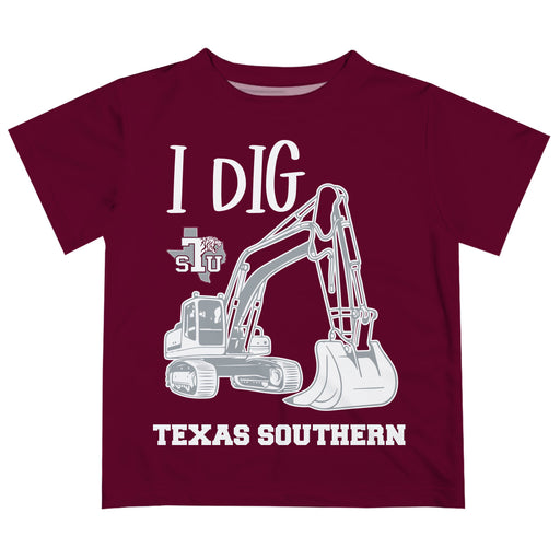 Texas Southern University Tigers Vive La Fete Excavator Boys Game Day Maroon Short Sleeve Tee