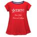 Texas State Technical College Vive La Fete Girls Game Day Short Sleeve Red Top with School Logo and Name
