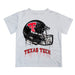 Texas Tech Red Raiders Original Dripping Football Helmet White T-Shirt by Vive La Fete