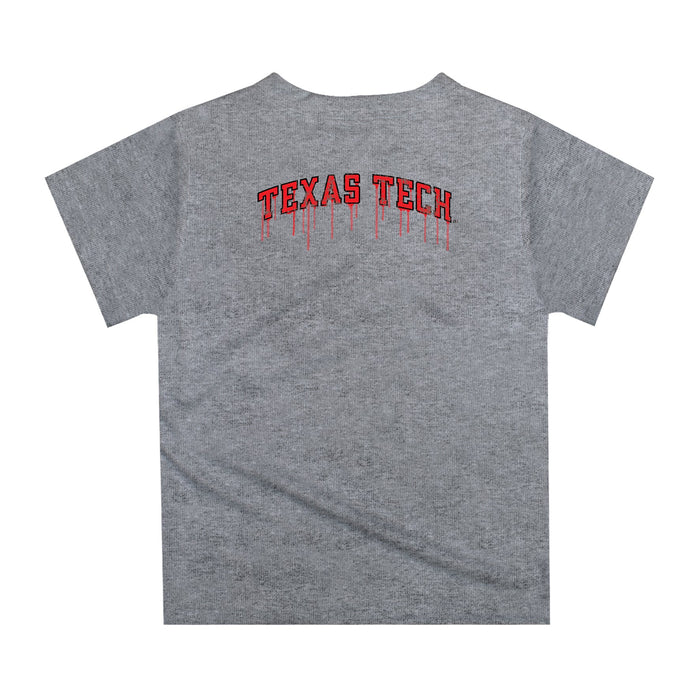 Texas Tech Red Raiders Original Dripping Football Helmet Heather Gray T-Shirt by Vive La Fete - Vive La Fête - Online Apparel Store