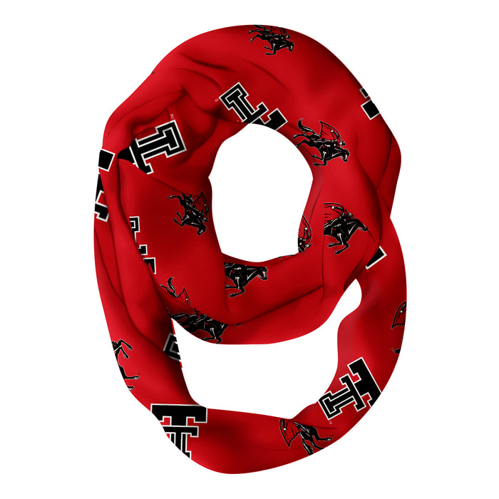 Texas Tech Red Raiders Vive La Fete All Over Logo Collegiate Women Set of 2 Light Weight Ultra Soft Infinity Scarfs - Vive La Fête - Online Apparel Store