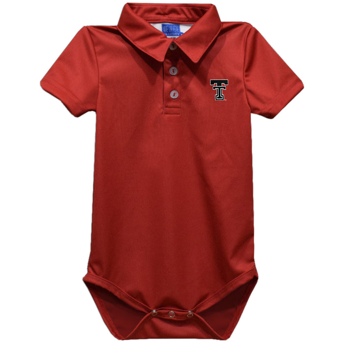Texas Tech Red Raiders Embroidered Red Solid Knit Polo Bodysuit - Vive La Fête - Online Apparel Store