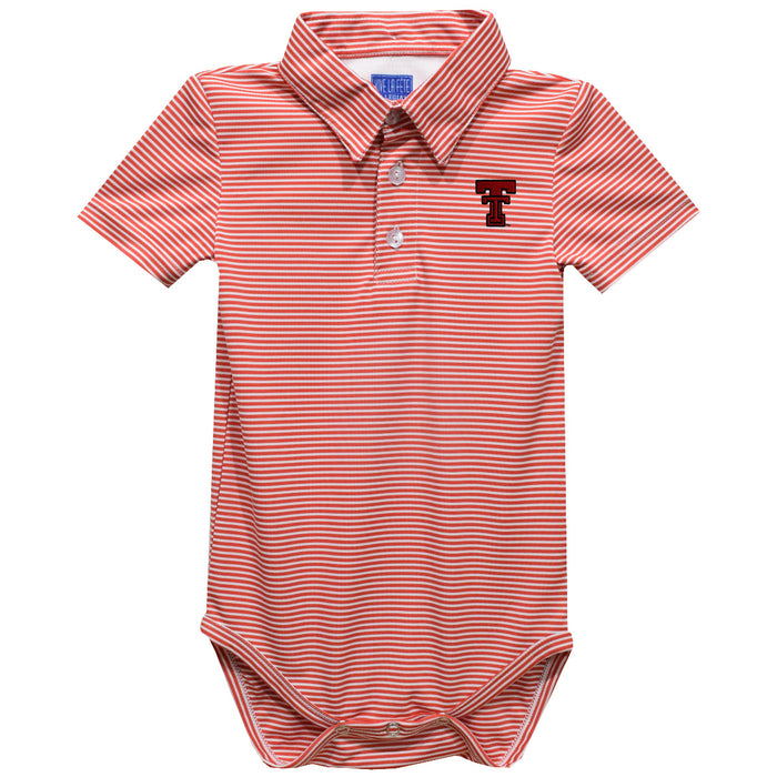 Texas Tech Embroidered Red Stripe Knit Polo Bodysuit - Vive La Fête - Online Apparel Store