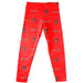 Texas Tech Red Raiders Vive La Fete Girls Game Day All Over Two Logos Elastic Waist Classic Play Red Leggings Tights