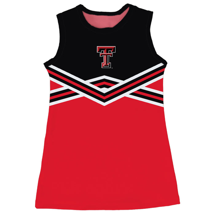 Texas Tech Red Raiders Sleeveless Cheerleader A Line Dress Black and Red