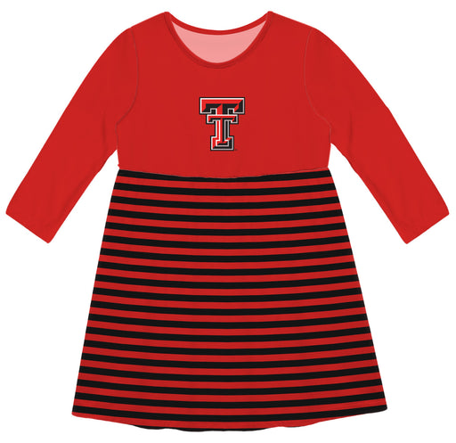 Texas Tech Red Raiders Vive La Fete Girls Game Day Long Sleeve Red Stripe on Skirt - Vive La Fête - Online Apparel Store