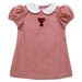 Texas Tech Red Raiders Embroidered Cardinal Red Gingham Short Sleeve A Line Dress