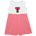 Texas Tech Red Raiders Vive La Fete Girls White Sleeveless Tank Dress Red Stripes on Skirt