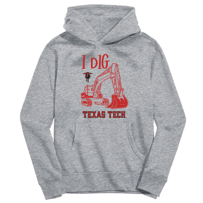 Texas Tech Red Raiders Excavator Heather Grey Cotton Youth Hoodie